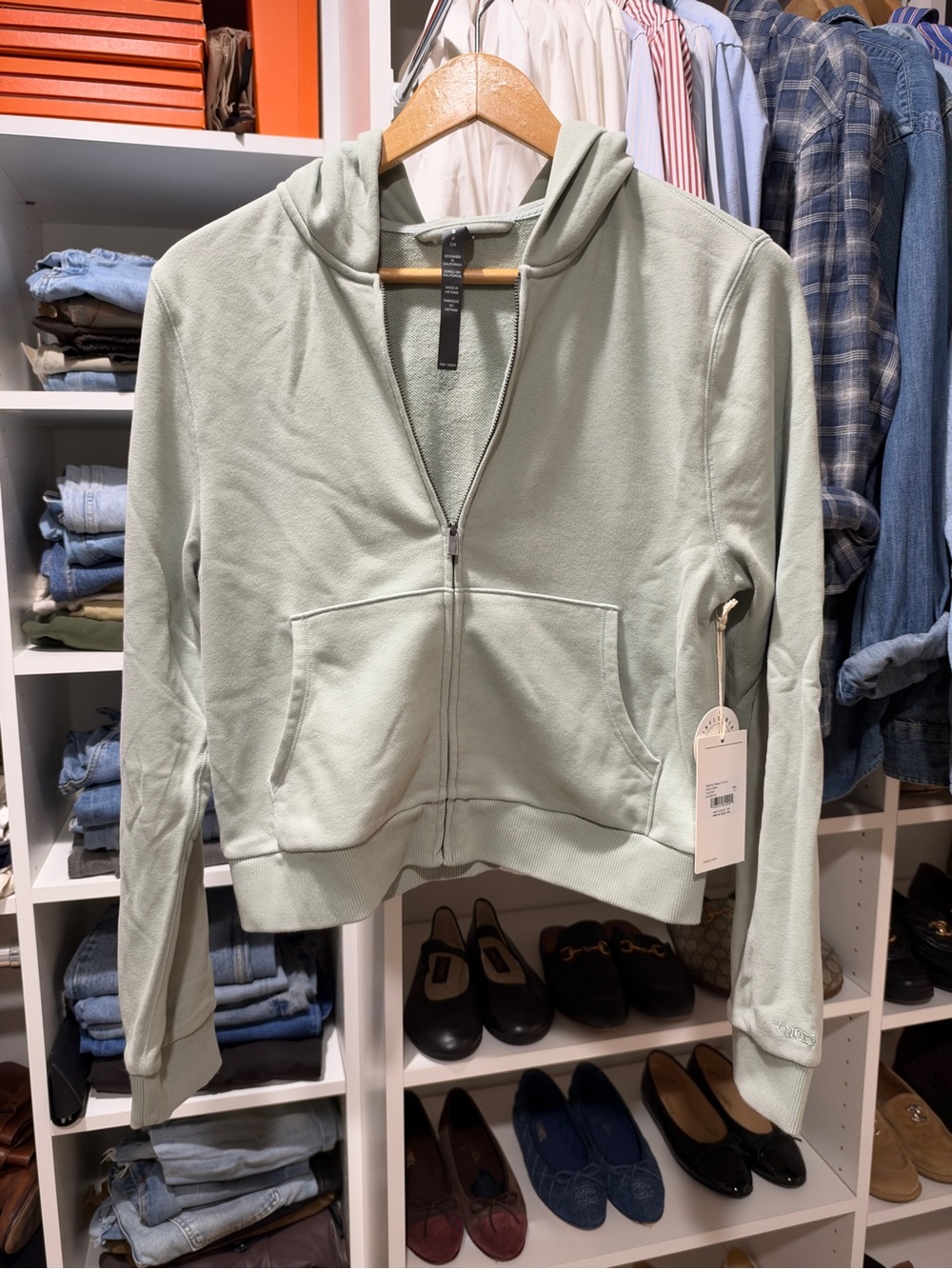Vuori Sedona Classic Full Zip Hoodie in Light Sage